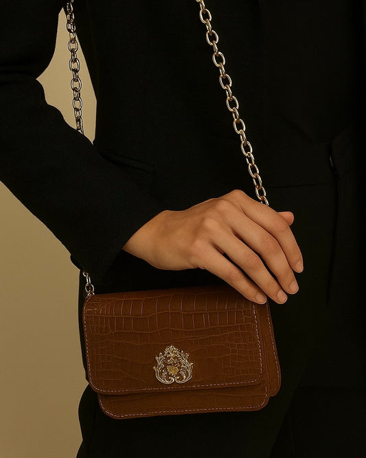 Bolsa de couro New Croco