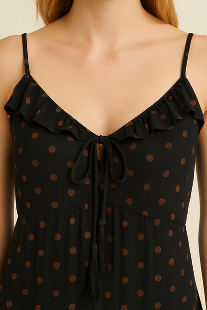 Vestido com alça babado